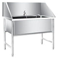 inless Steel Dog Bathing Tub - Deep Pet Washing t, 30cm Deep, 100cm Long - Perfect for Grooming Dogs & Pets at Home or Pool - & Easy to Clean