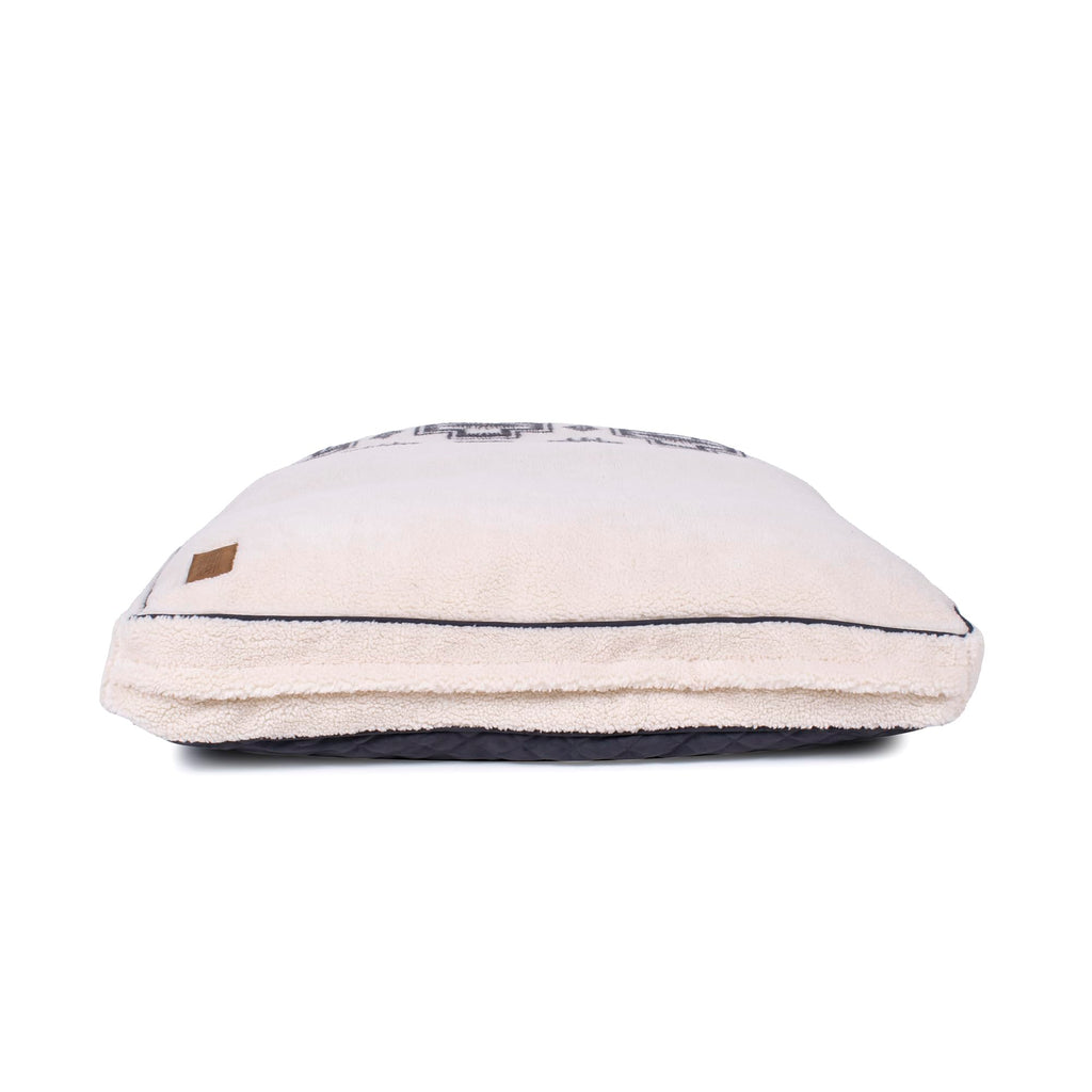 Pendleton Berber Dog Bed, Plush Pet Napper with Faux Suede Reverse and Removable Washable Cover, Rectangle Pet Bed, Large, Harding Tonal Natural