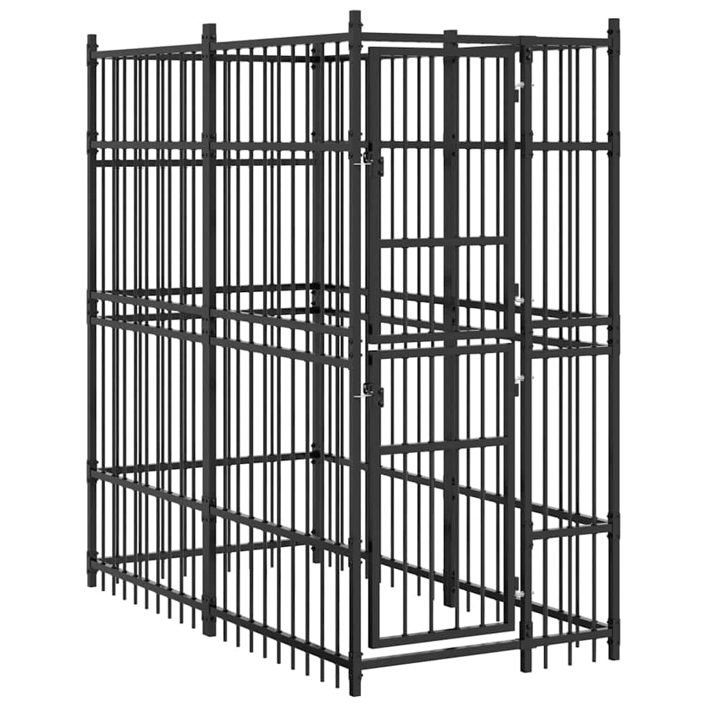 vidaXL Outdoor Dog Kennel Steel 198.4 ft²