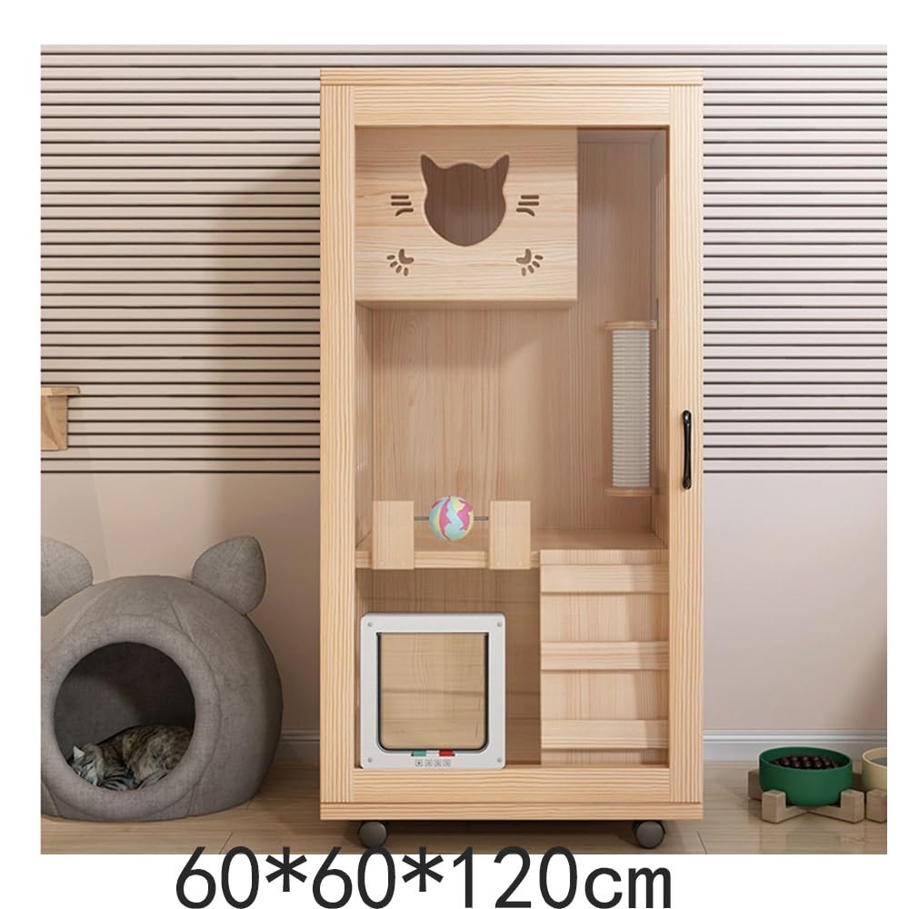 Luxury Pet House Stylish Cat Villa Premium Panorama Cat Cabinet Large Indoor Cat Cage for Home Use