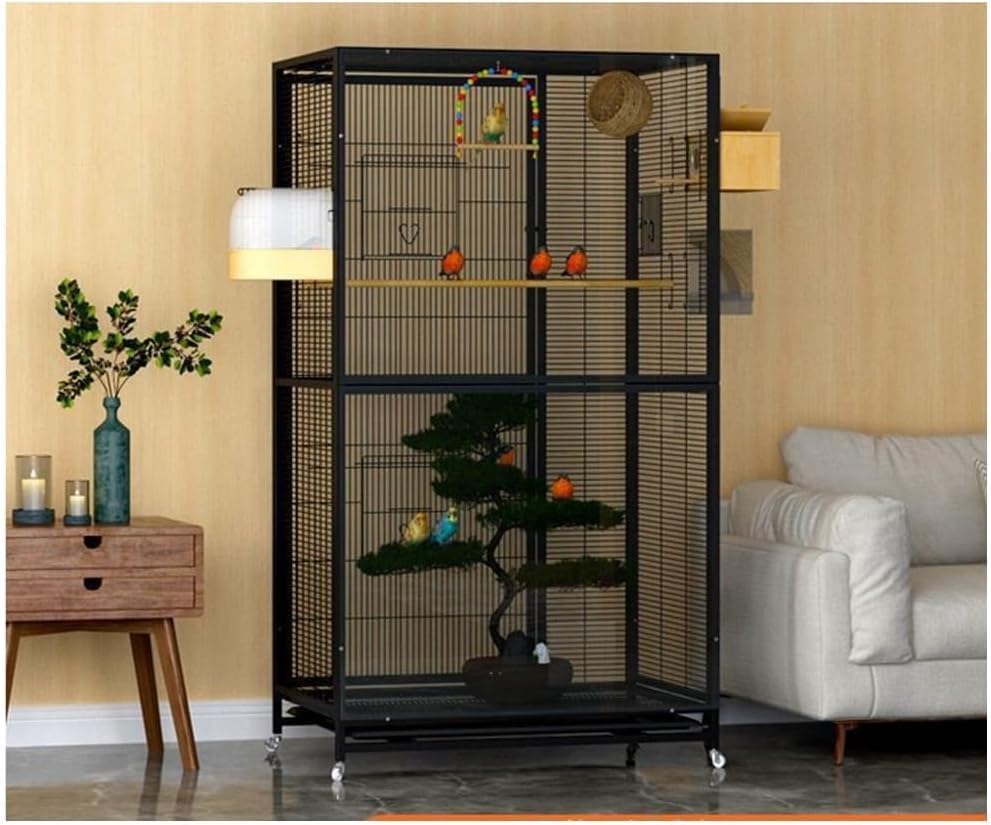 Spacious Conure Cage with Panoramic Views for Indoor Parrots,