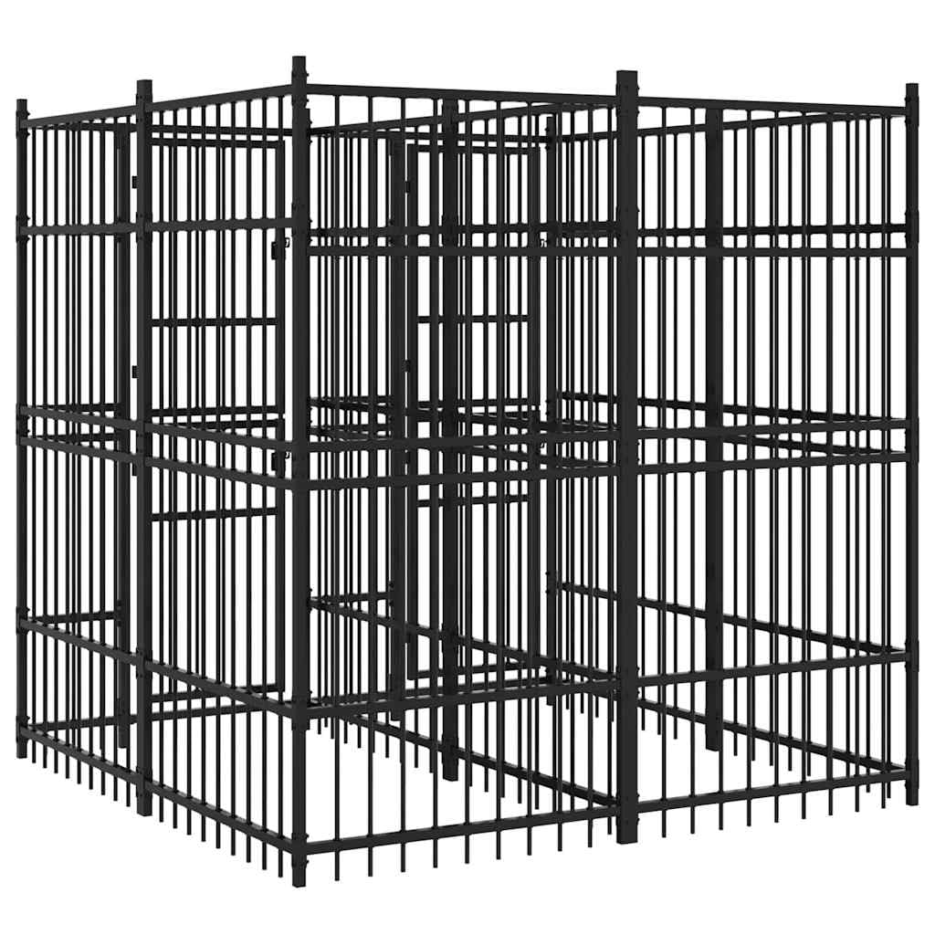 Dog Kennel, Heavy Duty Exercise Playpen, Lockable Gate, Black