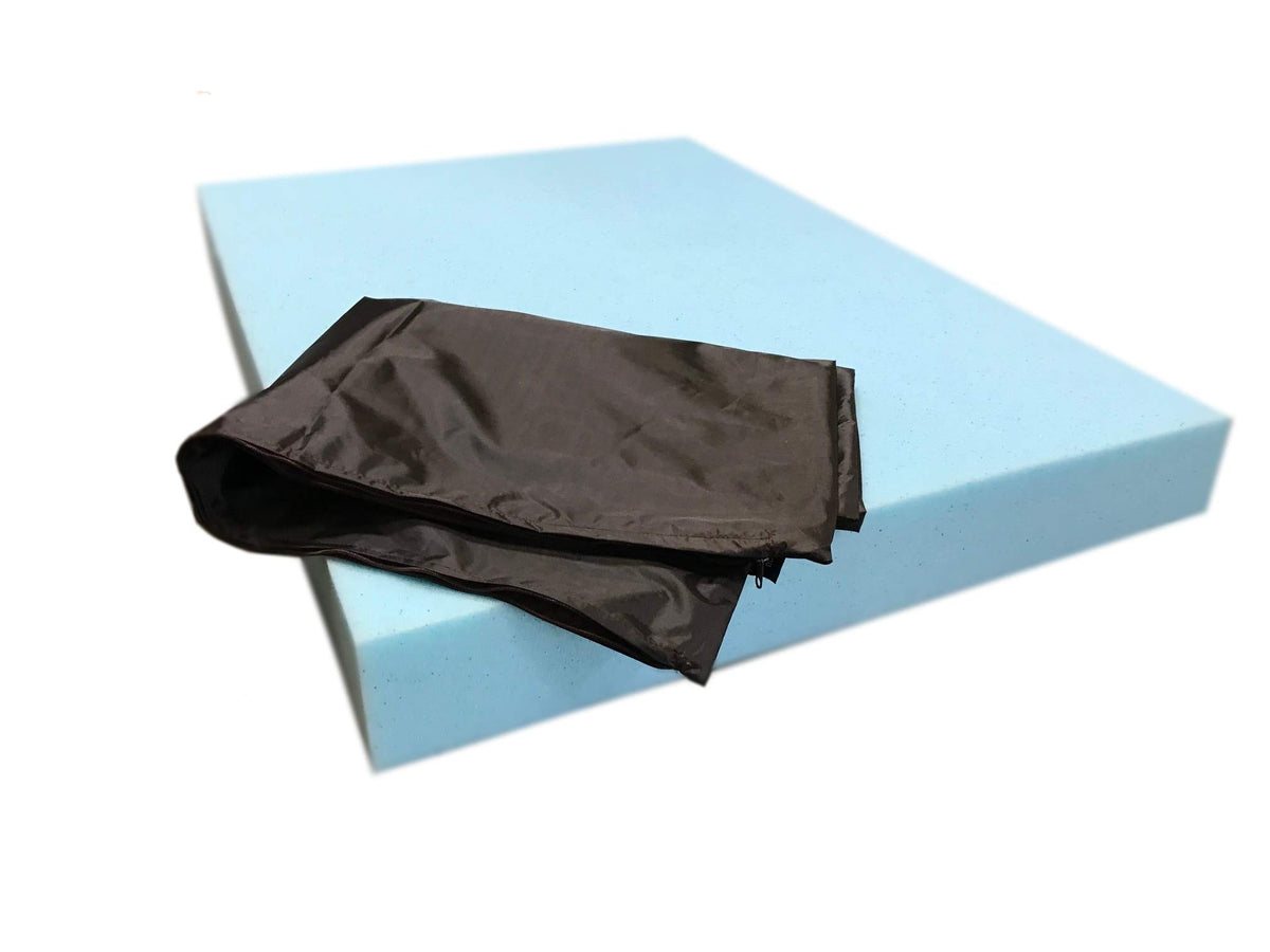 High Density Solid Blue Cooling Gel Infused Memory Foam Pad Dog Pet Bed + Internal Waterproof Cover (40x35x4 Inches (2pack))