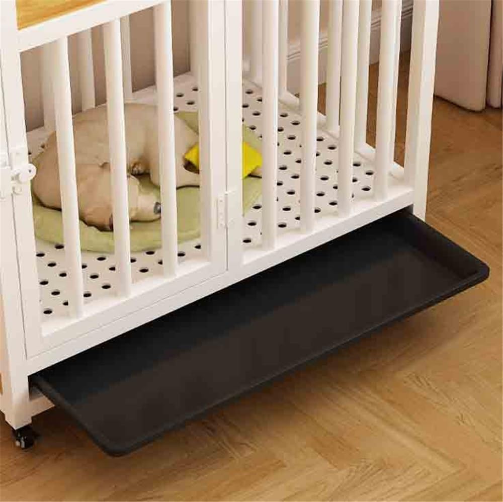Dog Kennel White Dog Crate Screen Base Indoor Medium with Tray Home Kennel for Home Use(Black)