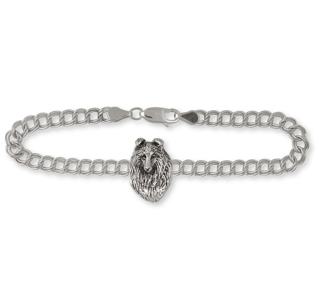 Collie Jewelry Sterling Silver Collie Bracelet Handmade Dog Jewelry COL6-B