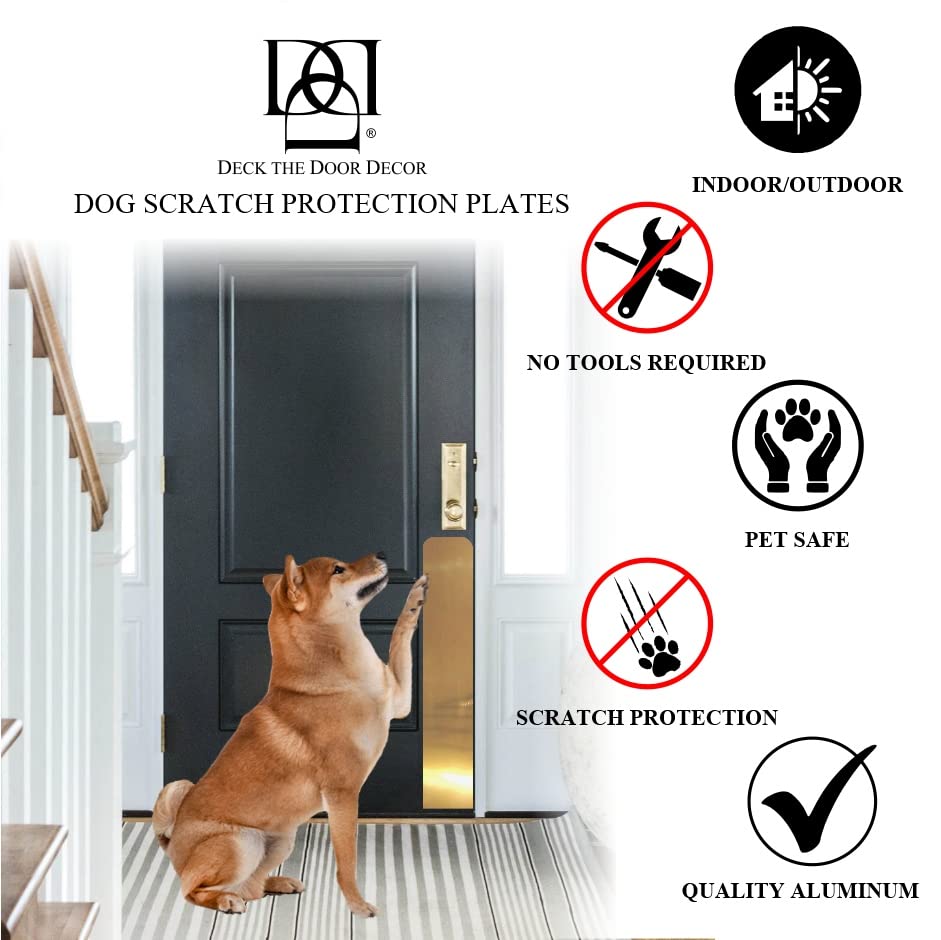 | Dog Scratch Door Protection Plate (6x22") & Kick Plate (6x30") - Satin Black Adhesive Mount