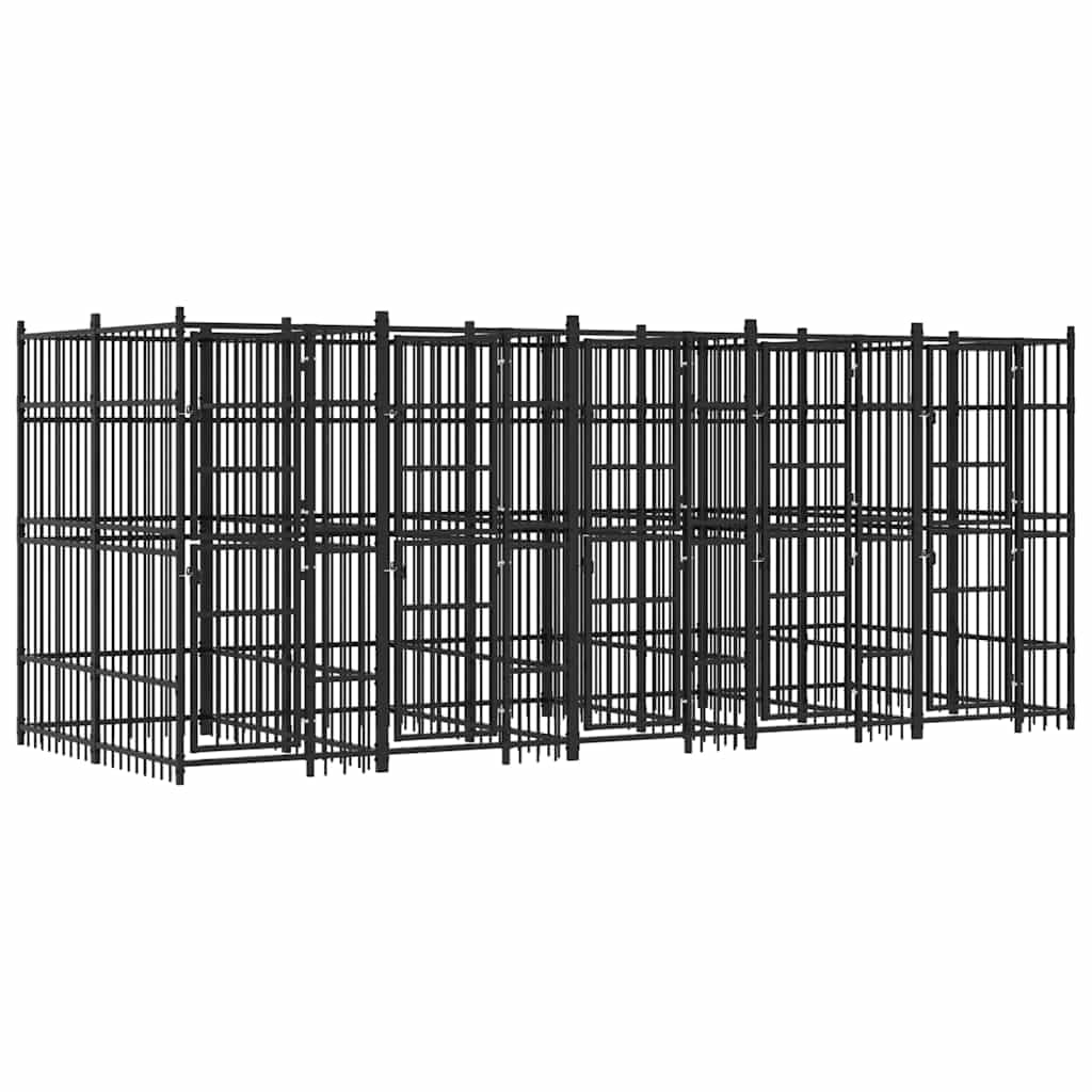 vidaXL Outdoor Dog Kennel Steel 198.4 ft²