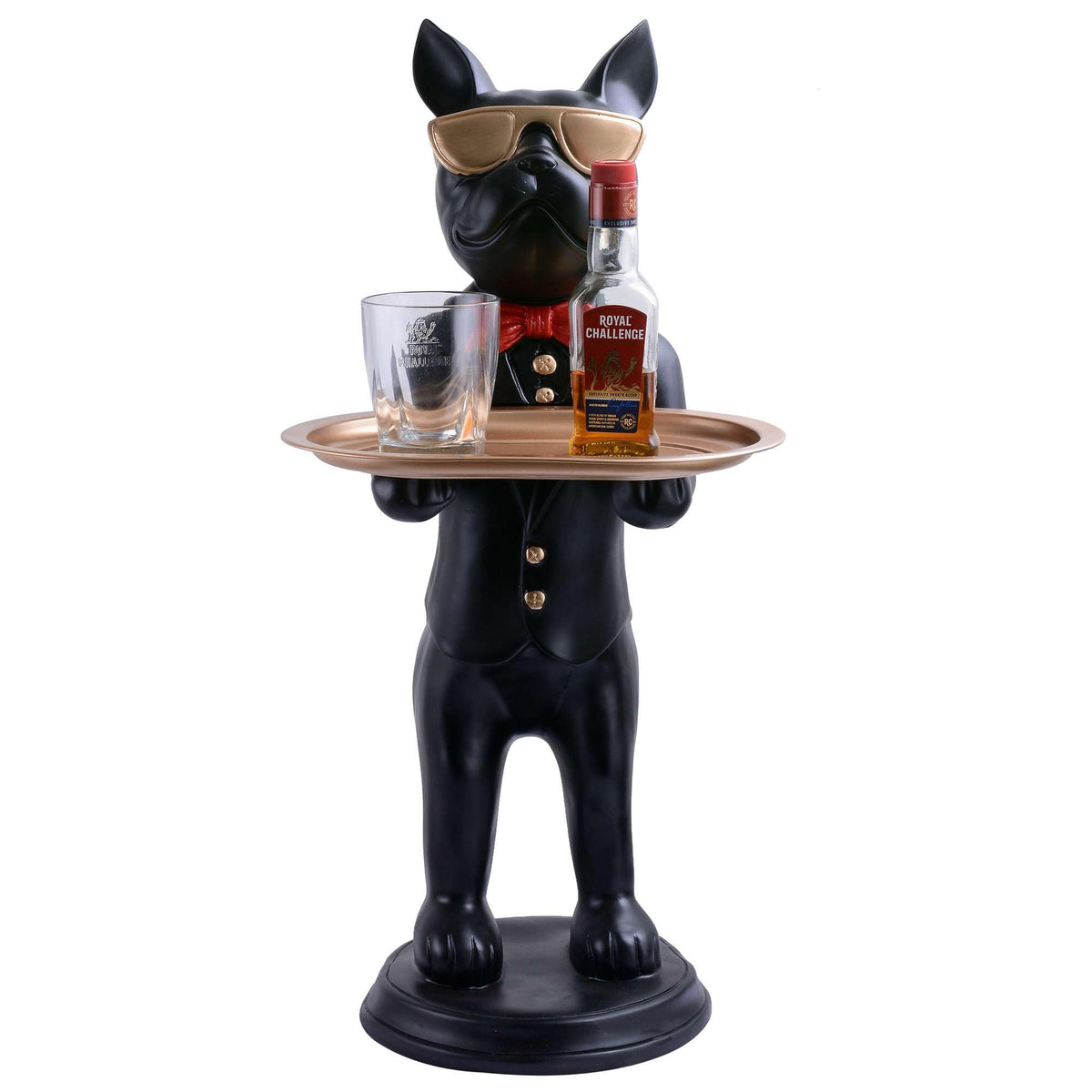 Daughter Cool Dog Showpiece with Plate for Home Décor Item | Kitchen,Bedroom,Office,Dinning Table Decorative Item -08