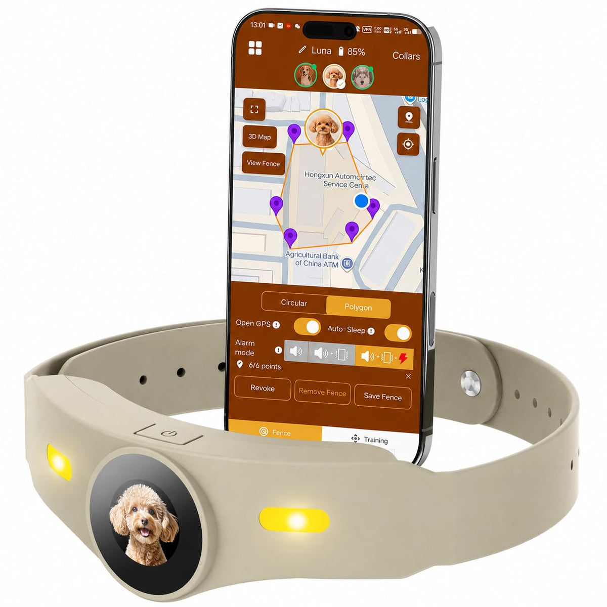 GPS Dog Collar Fence System with Free App, Electric Wireless Dog Fence
