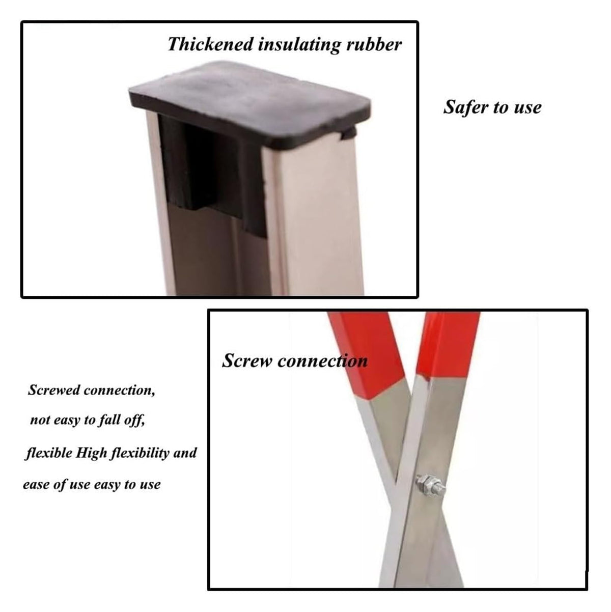 Telescopic Expandable Metal Barrier – Mobile Retractable Safety Barrier for Road Blockades & Construction Sites (1.5 x 7.9 m) – Durable Portable Crowd Control S