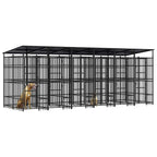 Steel Dog Kennel with Roof 119 ft