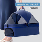 Dog Cats Stroller Folding Pet Cage Jogger Stroller, 4 Wheel Pet Stroller with Storage Pocket Weather Cover, Breathable and Visible Mesh for Small Dogs Suitable for Taking Pets for a Walk or Shopping