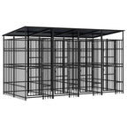 Steel Outdoor Dog Kennel with Roof 119 ft²