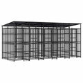 Outdoor Dog Kennel with Roof Steel Large Pet Playpen