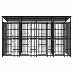 Dog Kennel, Powder-Coated Steel Playpen, Lockable Door, Black