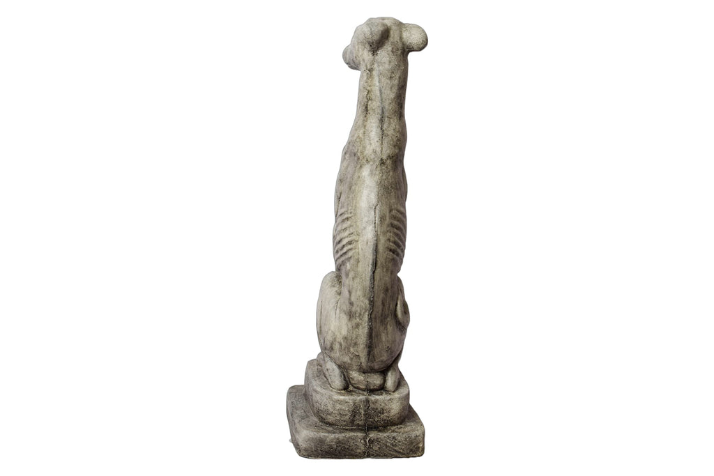 Solid Rock Stoneworks Sm Whippet Dog Garden Statue- 20" Tall- PreAged