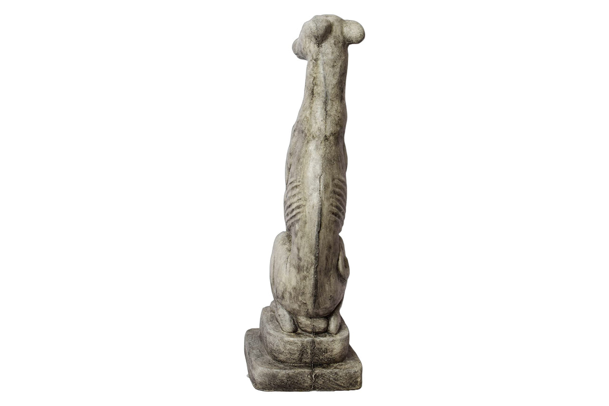 Solid Rock Stoneworks Sm Whippet Dog Garden Statue- 20" Tall- PreAged