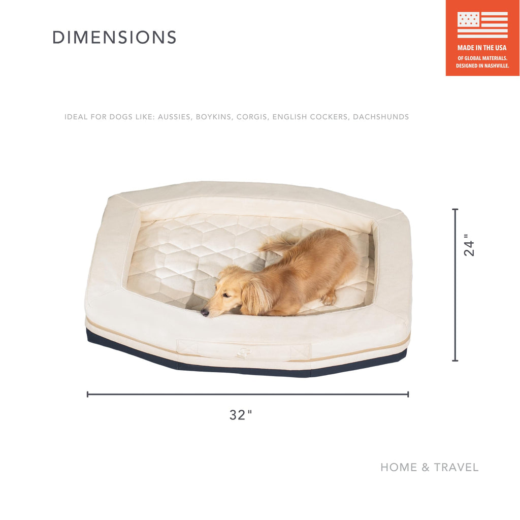 Homestead Dog Bed, Orthopedic Memory Foam, Oak, Washable Cover