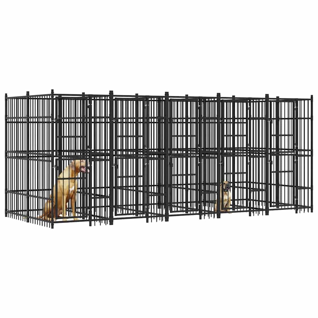 Dog Kennel, Heavy Duty Exercise Playpen, Lockable Gate, Black