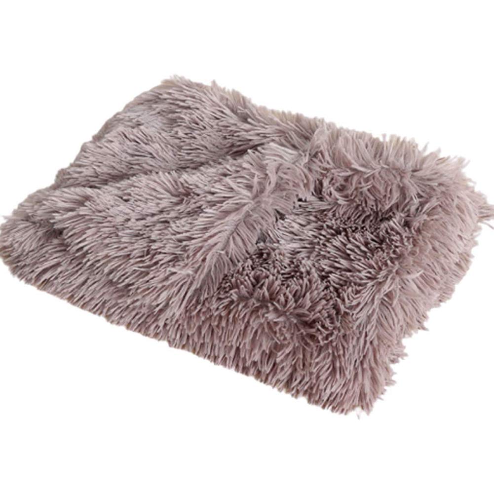 Soft Pet Mat Blanket Fluffy Fur Dogs Sleep Reversible Washable for Dog Bed and Dog Quilt Warm and Comfortable for Small Medium and Large (F X)