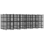 Steel Outdoor Dog Kennel with Roof 119 ft²