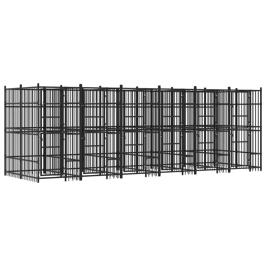 Steel Outdoor Dog Kennel with Roof 119 ft²