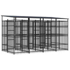 Dog Kennel, Powder-Coated Steel Playpen, Lockable Door, Black