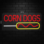 Corn Dogs Neon Sign for Retail Displays | Value priced LED Flex Neon | Electronic Light Up LED Sign for Windows/Walls | 32"W x 13"H x 1"D