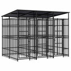 Steel Outdoor Dog Kennel with Roof 119 ft²
