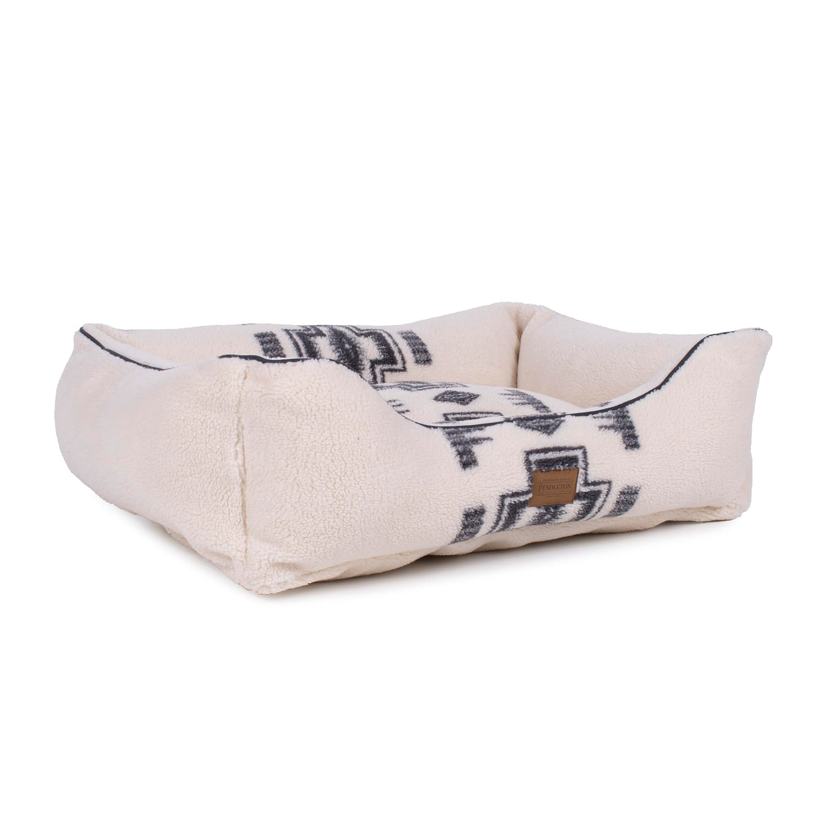 Pendleton Berber Bolster Dog Bed, Plush Kuddler with Removable Washable Cover, Pet Bed for Dogs and Cats, X-Large, Harding Tonal Natural