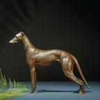 Handmade Brass Greyhound Statue Figurine, Creative Pet Dog Sculpture Home Office Living Room Study Porch Decor Craft Collection Ornament