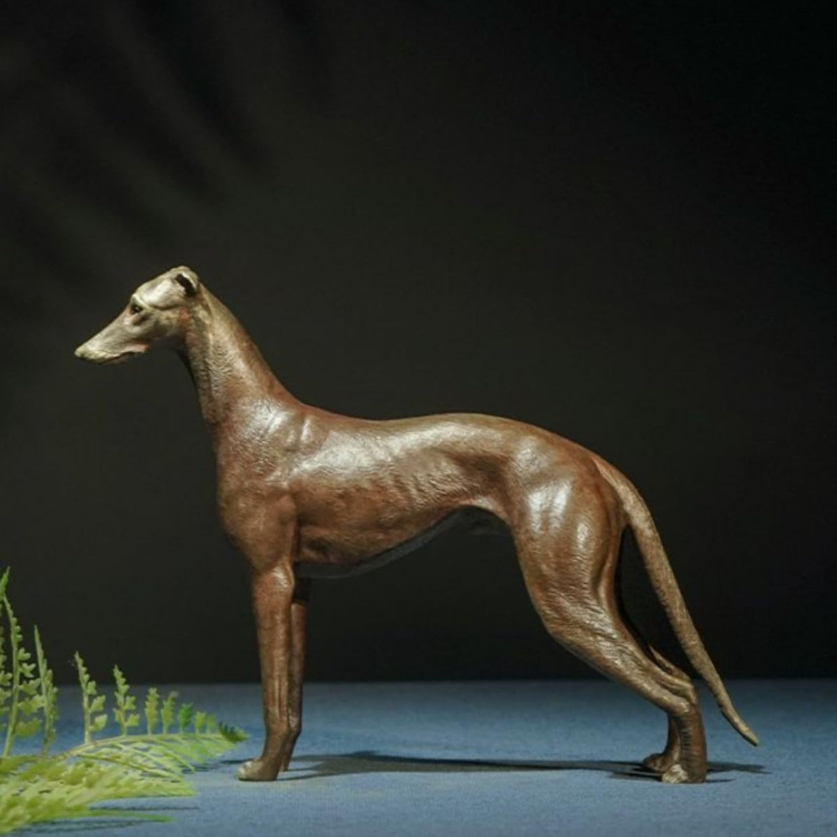 Handmade Brass Greyhound Statue Figurine, Creative Pet Dog Sculpture Home Office Living Room Study Porch Decor Craft Collection Ornament