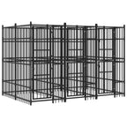Steel Outdoor Dog Kennel with Roof 119 ft²