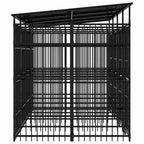 Dog Kennel, Powder-Coated Steel Playpen, Lockable Door, Black