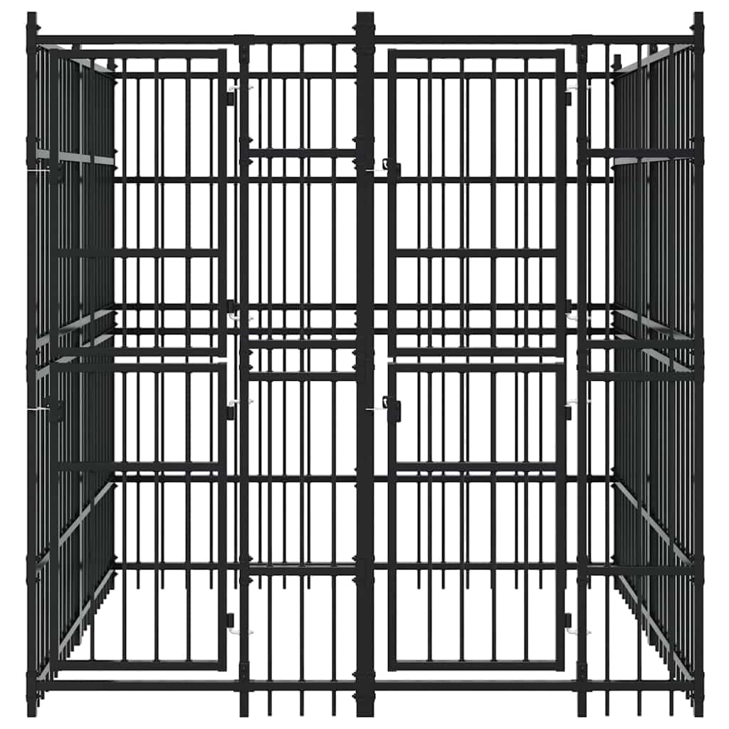 Dog Kennel, Heavy Duty Exercise Playpen, Lockable Gate, Black