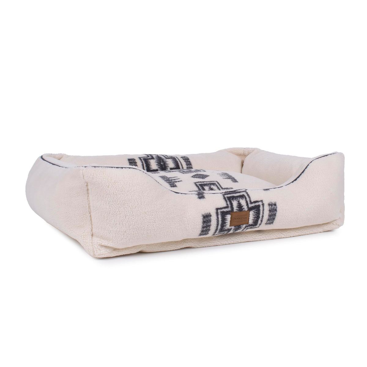 Pendleton Berber Bolster Dog Bed, Plush Kuddler with Removable Washable Cover, Pet Bed for Dogs and Cats, X-Large, Harding Tonal Natural