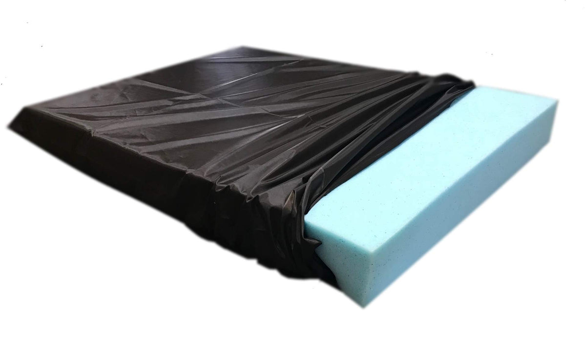 High Density Solid Blue Cooling Gel Infused Memory Foam Pad Dog Pet Bed + Internal Waterproof Cover (40x35x4 Inches (2pack))