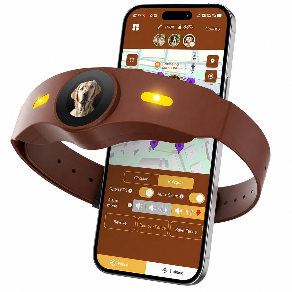 GPS Dog Collar Fence System with Free App, Electric Wireless Dog Fence