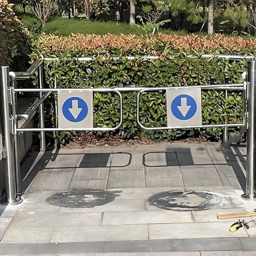Automatic Rebound Swing Gate - One-Way Metal Entrance Door 90° Open Pedestrian Gate for Markets Libraries & Stores - Heavy-Duty Spring-Loaded Design 180x100cm Outdoor Safety Solution
