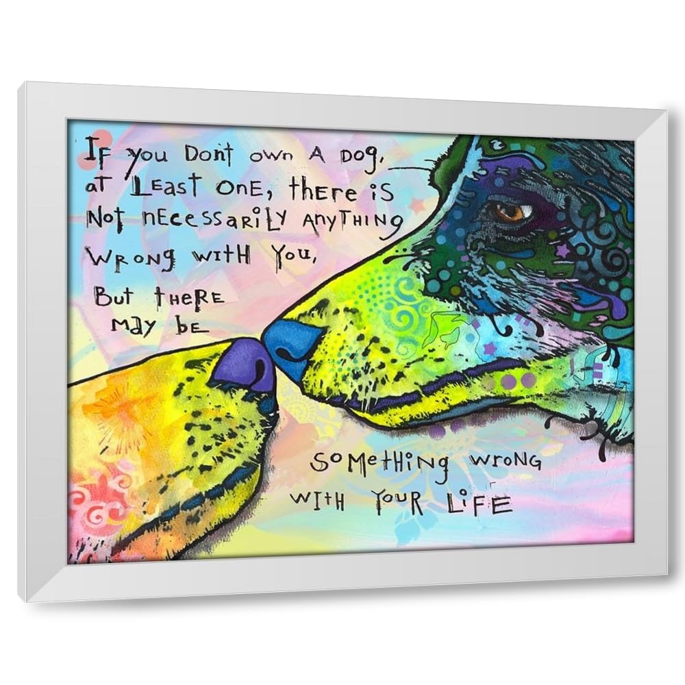 ArtDirect of Life and Dog 24x20 Black Ornate Wood Framed with Double Matting Museum Art Print by Dean Russo Collection