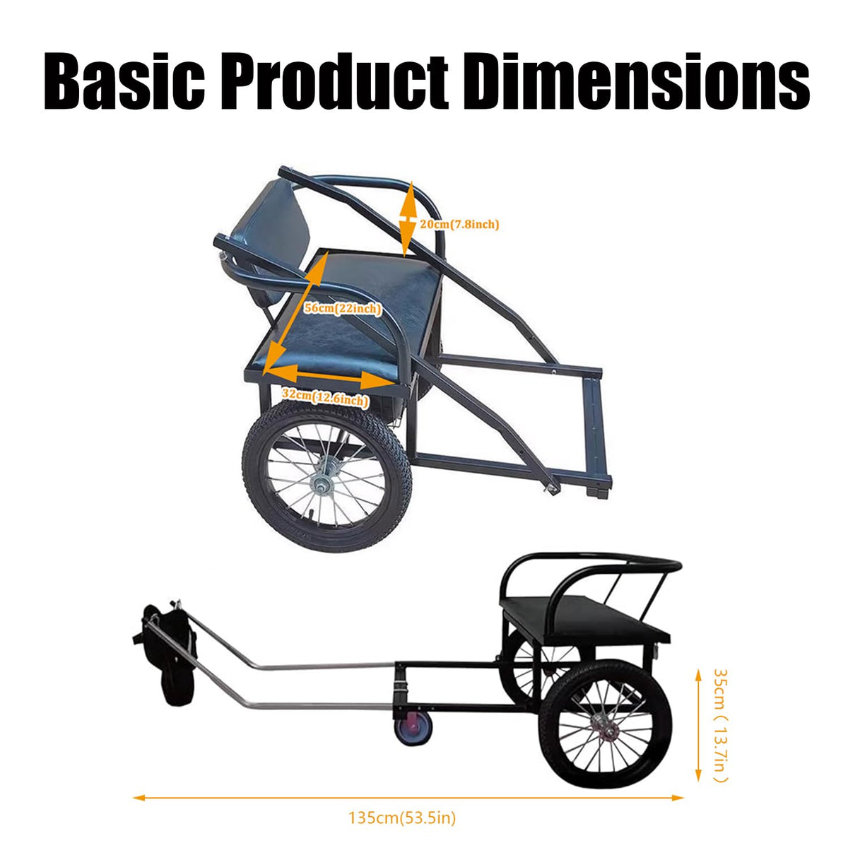 Dogs Pull Carts with Harness and Seats，Dog Sled Wagon for Large and Small Dog with Traction Strap Detachable Dog Trailer Cart，Does Not Take up Space(Size:88lb-110lb)