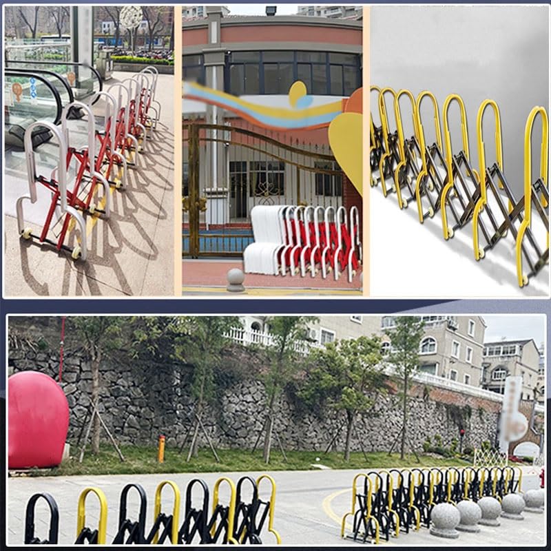 Expandable Folding Barricade - Retractable Mobile Safety Barrier with Wheels, Traffic Control, Driveway Gate for Construction Sites & Elevators, Yellow & Black, 3 x 0.85