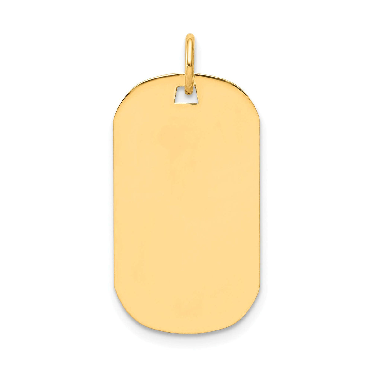 14k Plain .011 Gauge Engraveable Dog Tag Disc Charm, 14k Yellow Gold