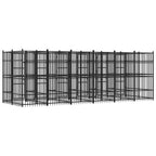 Outdoor Dog Kennel Heavy Duty Steel Exercise Pen, Extra Large Pet Playpen with Lockable Door for Backyard, 226.8 x 75.6 x 78.7 Inches
