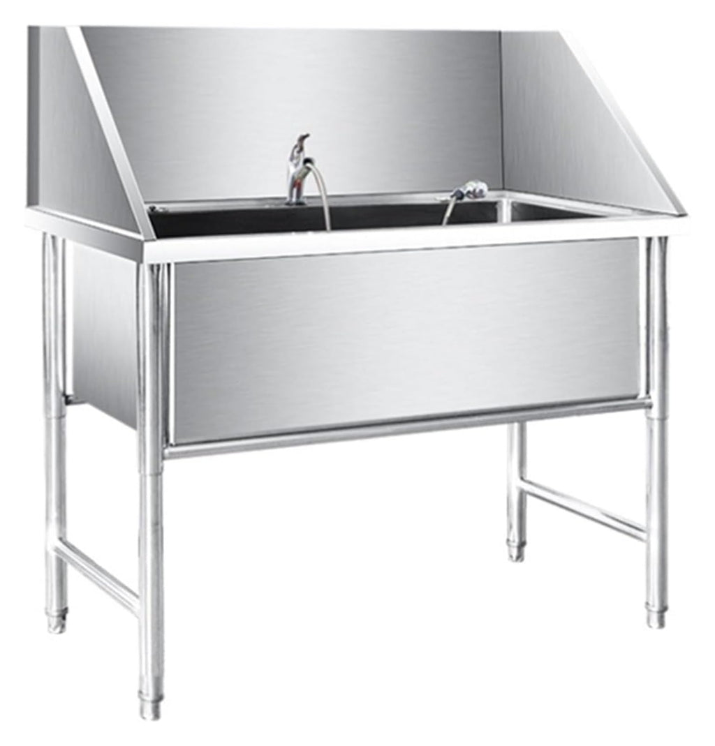 Stainless Steel Dog Grooming Bath Tub - 31.5" Wide, 15.7" Deep, Ideal for Easy Pet Washing & Grooming at Home, Durable, Easy to Clean, Perfect for Large Dogs