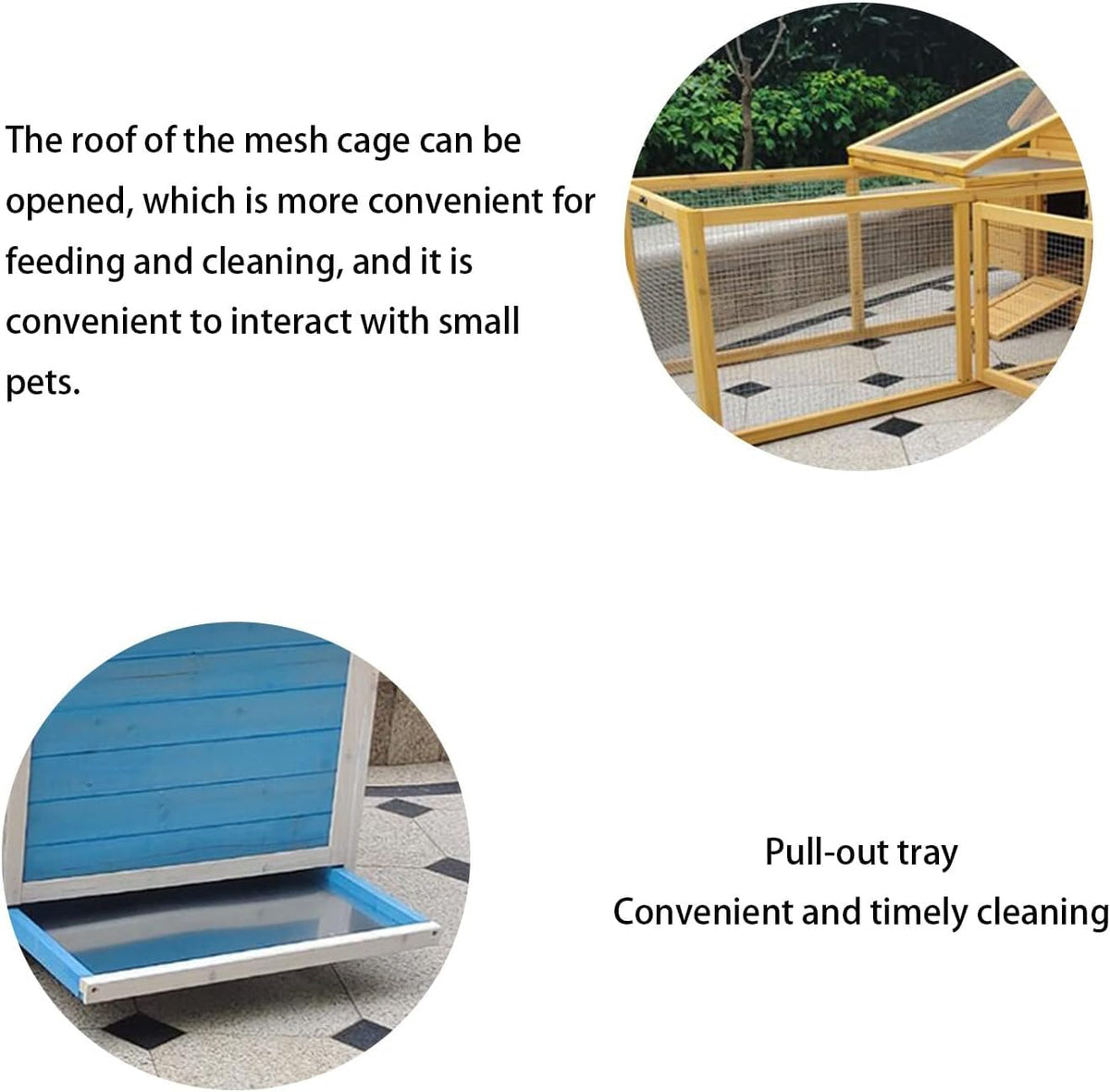 Pet Villa Cage with Pull-Out Tray for Indoor Rabbit Housing,