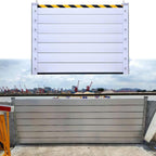 Detachable Anti Flood Gate 4.5ft High, Flood Control Barrier 21' 20' 19' 18' 17' 16' 15' 14' 13' 12' 11' 10' 9' 8' 7' 6' 5' 4', Flood Protection Baffle(Silver-L-9.8ft/117.6"/298.7cm)