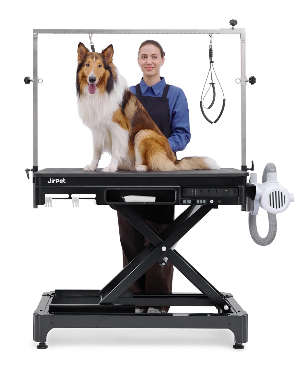 Electric Dog Grooming Table with Memory Function and Grooming Lights
