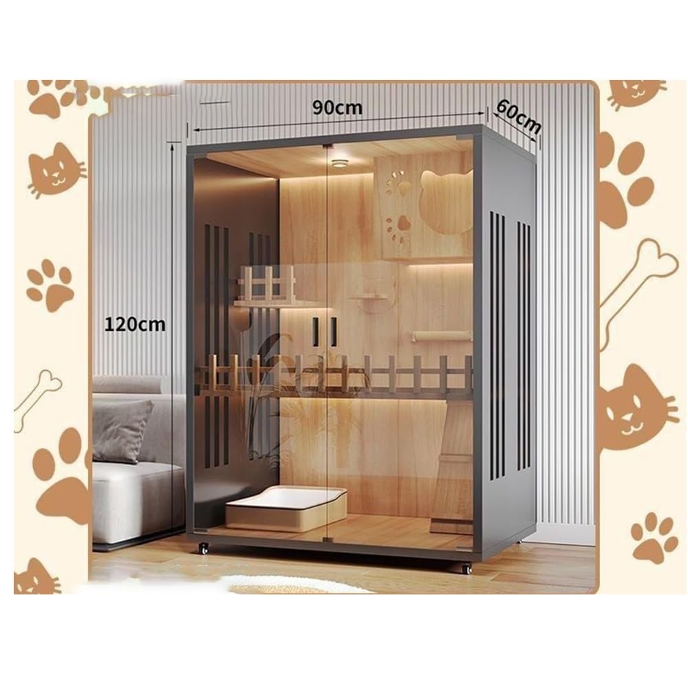 Luxury Pet House Chic Cat Villa Full-Spectrum Indoor Cat House Large Cat Cage for Home Use