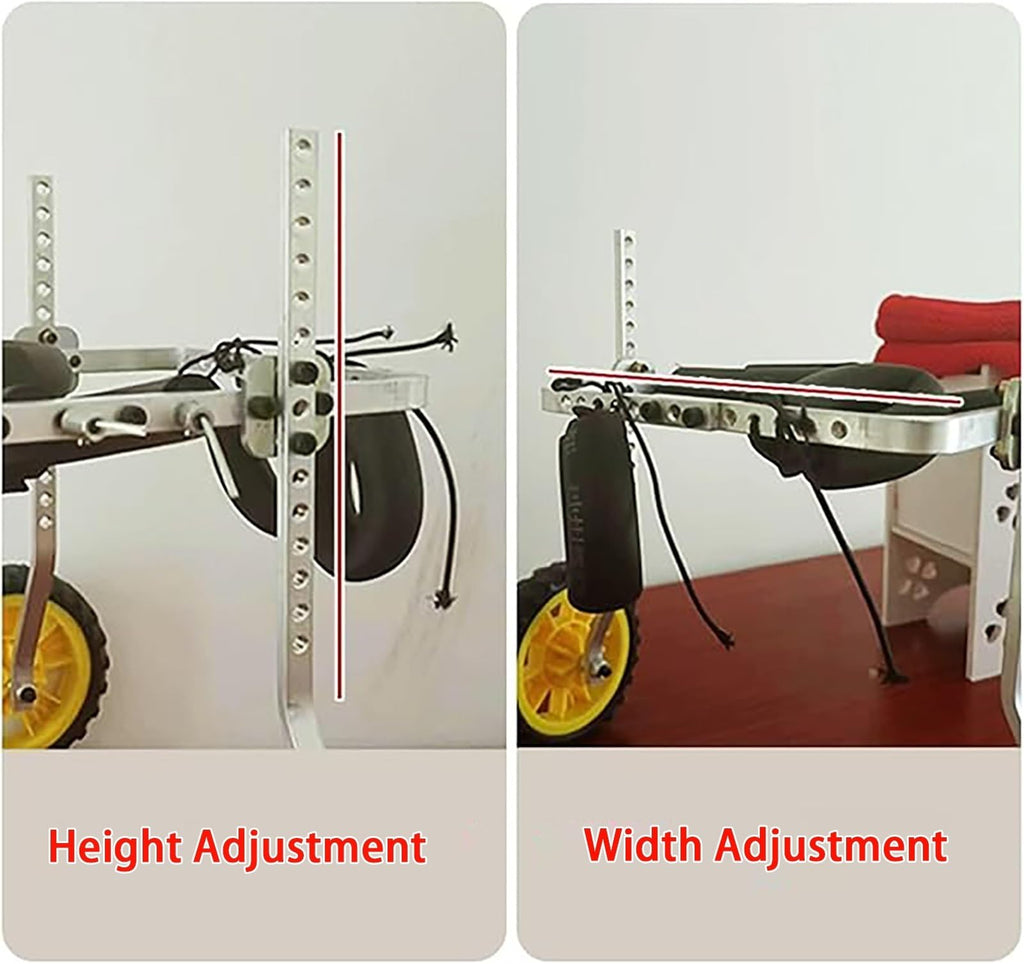 Adjustable Dog Wheelchair Cat Wheelchairs Cart, Full Support Dog Assisted Walking Device for Limbs Recover, Pet Mobility Aid Small Medium Large(Parent)